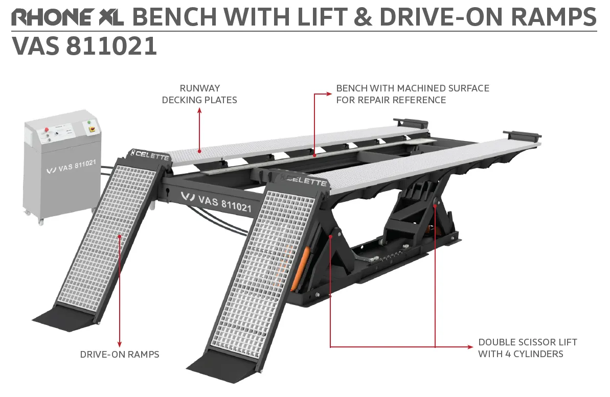 RHONE XL BENCH AVEC ELEVATEUR ET CHEMINS DE ROULEMENT