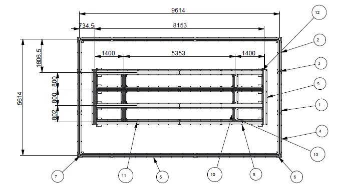 BPL 7.5M X 2.6M SYSTEME AU SOL 9.5M X 5.5M