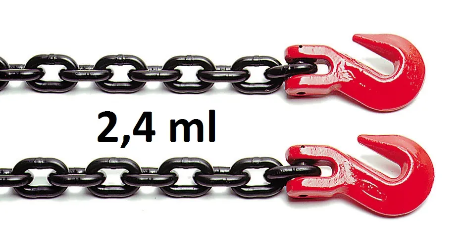 CADENA 2,40 M, 2 GANCHOS