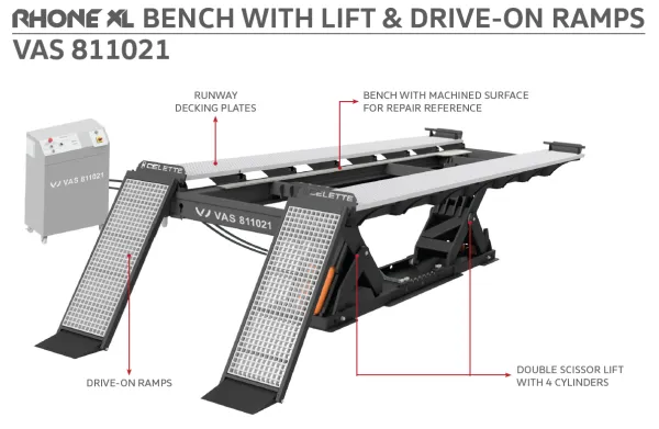 Produit RHONE XL BENCH AVEC ELEVATEUR ET CHEMINS DE ROULEMENT Image