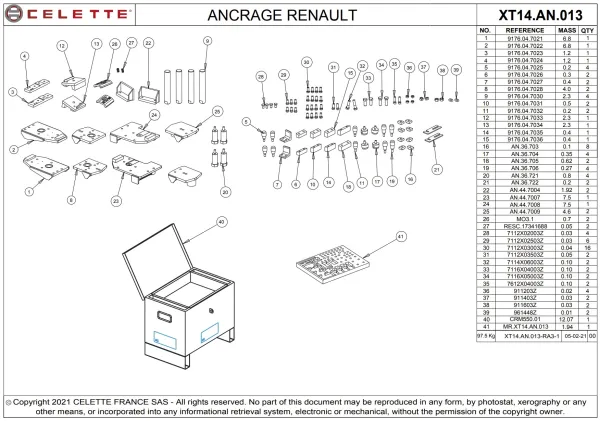 Produit ANCRAGE RENAULT POUR TABLE DE TRACTION Image