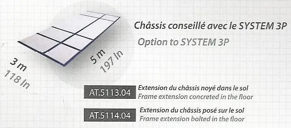 EXTENSION DE CADRE AU SOL  (4,8 m X 2,95 m) (NOYE)