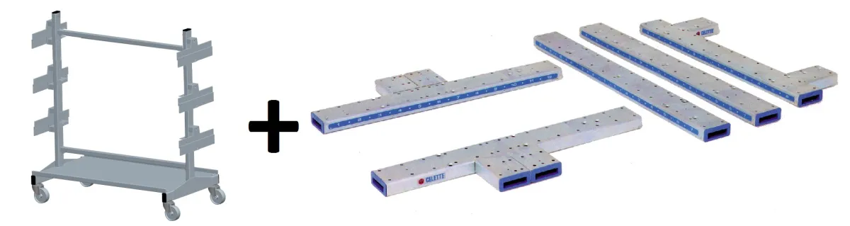 CROSSMEMBERS SET + STORAGE TROLLEY    (Reference evolve in 955A.9252)